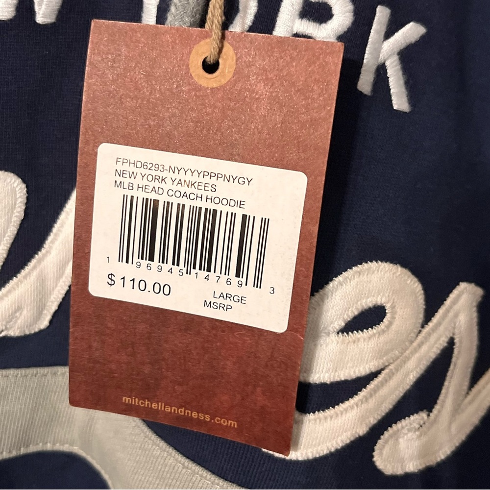 NWT Mitchell & Ness | New York Yankees Head Coach Pullover Hoodie Large - Picture 7 of 10